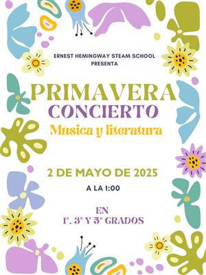 Concierto de música de primavera 2 de mayo a la 1:00